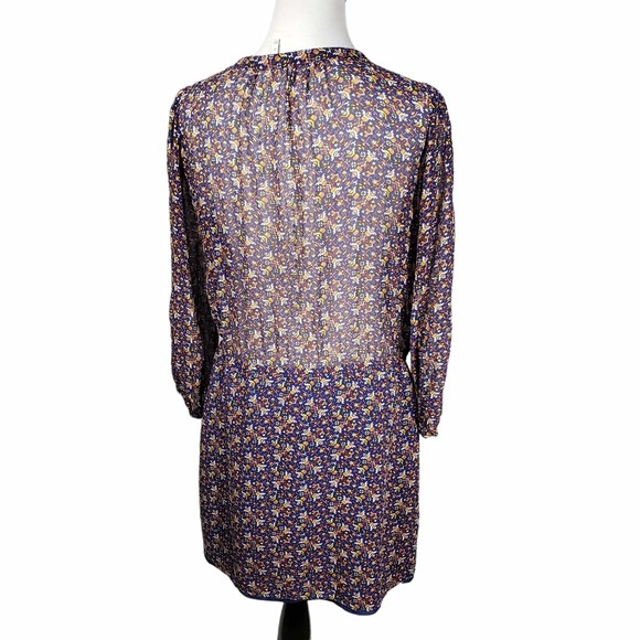 Joie size Medium Silk Multicolor Lightweight Long Sleeve Dress - Picture 5 of 6